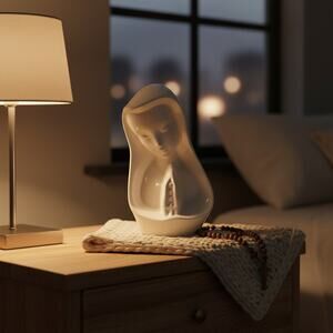 Vintage Ceramic Madonna Statue-White Minimalist-Mary-Religious Figurine-Virgin